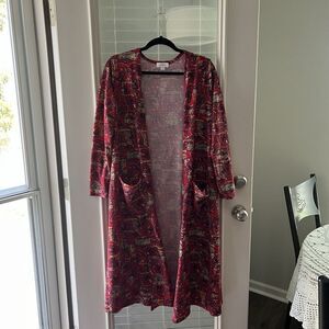 Lularoe Women’s Maxi duster  Cardigan Large  long Paisley